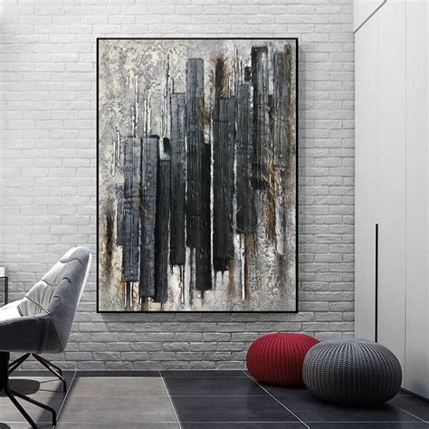 large black and white painting|large black and white canvas.